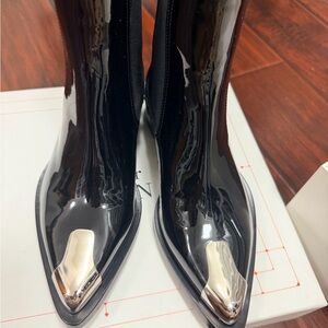 Alexander McQueen Black Boots with Silver Accents